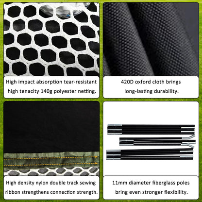 Golf Practice Net Set with Real Balls, Turf Mat, Tees, Hat, Target, and Bag - Available in 10x7ft and 12x7ft for Indoor and Outdoor Use, Ideal Gift for Golf Enthusiasts